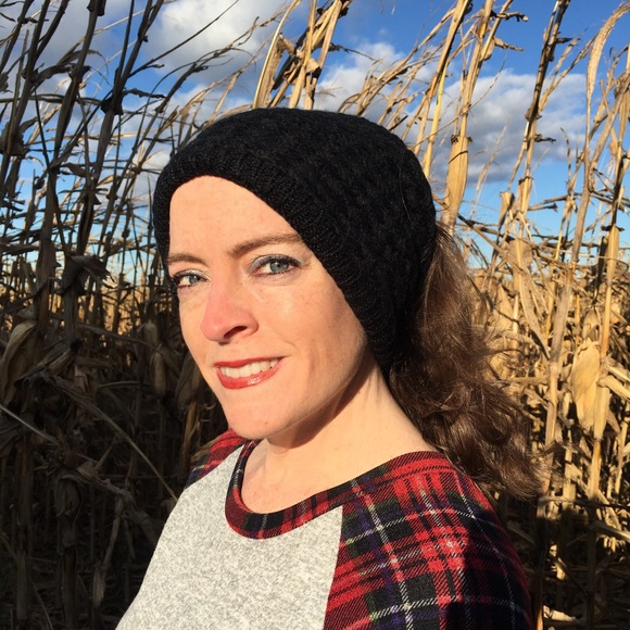 Warm Knitted Infinity Ring Scarf Lined with Fleece - Picture 5 of 8